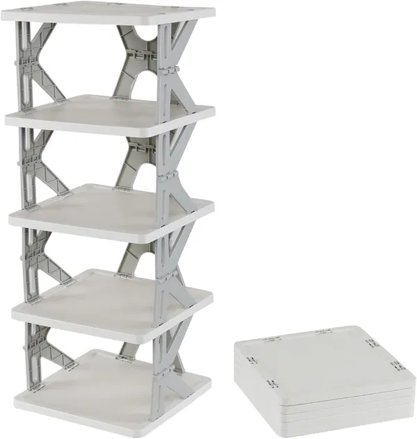 Foldable_Multi_Tier_Shoe_Rack_Storage_Organizer_White_6_Layer