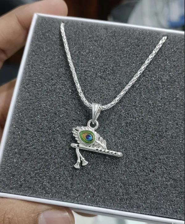 Silver_Chain_Locket_Krishna_Flute
