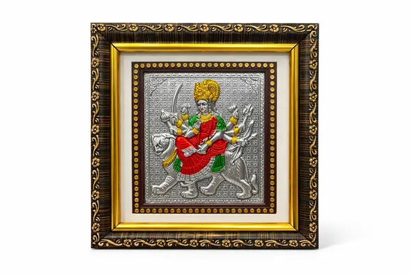 Durga_Maa_Wooden_Silver_Plated_Photo_Frame