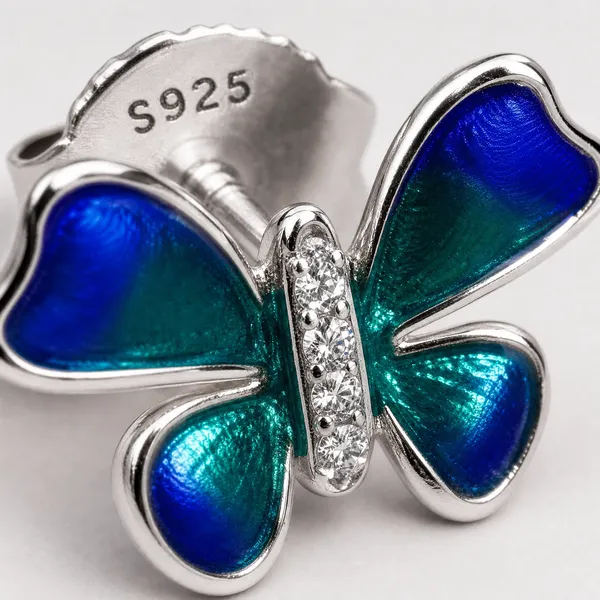 925_Sterling_Silver_Butterfly_Inspired_Premium_Enamel_studs__with_Push_Screw