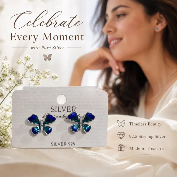 925_Sterling_Silver_Butterfly_Inspired_Premium_Enamel_studs__with_Push_Screw