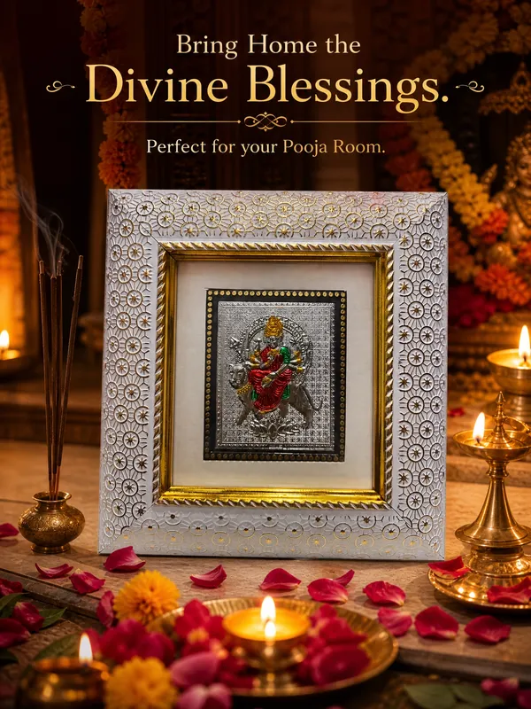 Durga_Maa__999_Silver_Wooden_Photo_Frame
