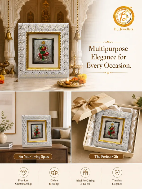Laxami_Ji_999_Silver_Wooden_Photo_Frame