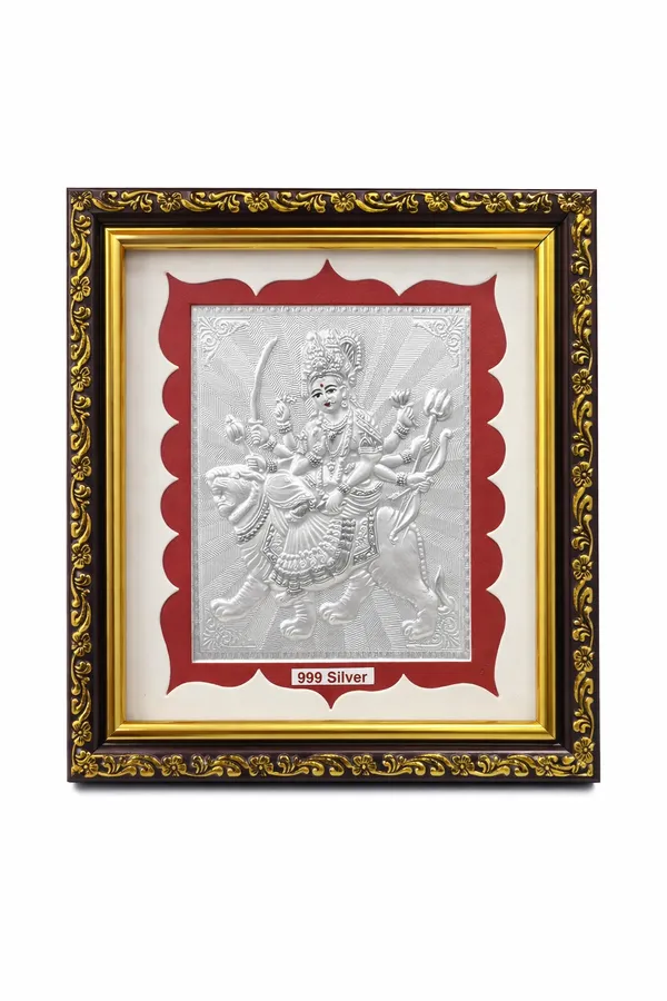 DURGA_MAA_PURE_999_SILVER_PHOTO_FRAME