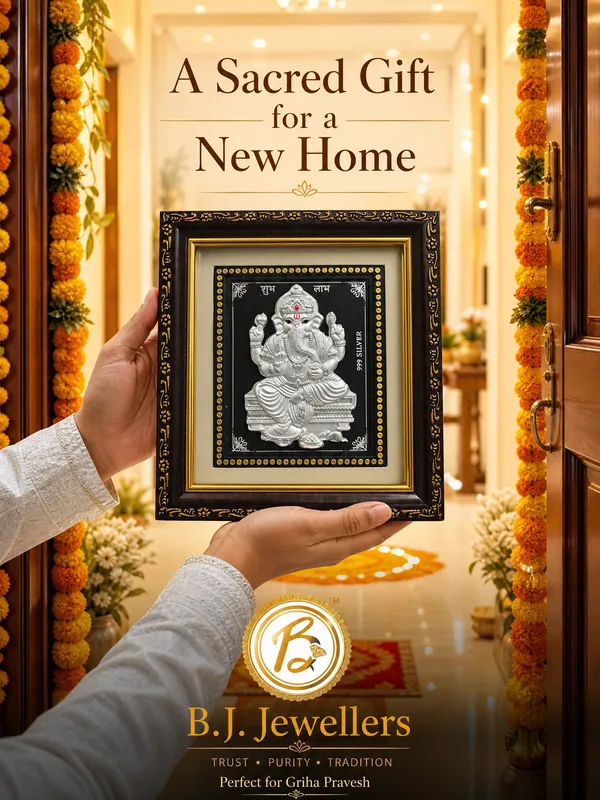 999_Silver_Ganesha_Embossed_Frame_-_Religious_Wall_Decor
