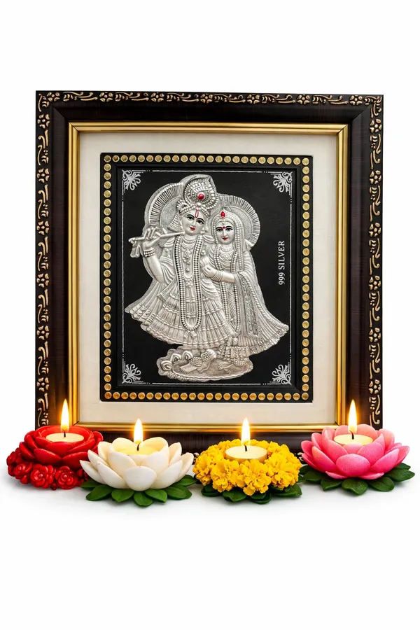 Radha_Krishna_Silver_Embossed_Frame_with_Ornate_Black_Border