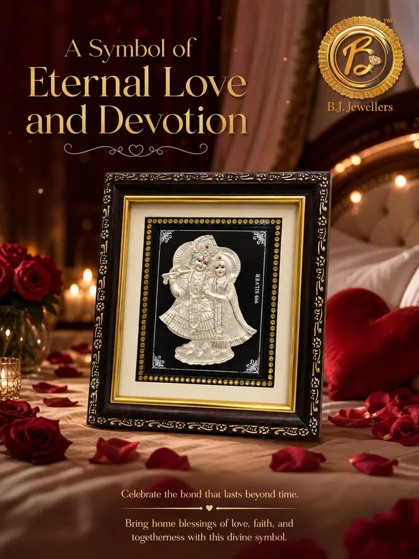 Radha_Krishna_Silver_Embossed_Frame_with_Ornate_Black_Border