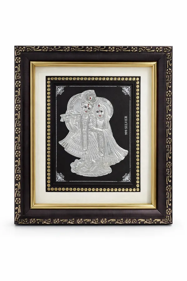 Radha_Krishna_Silver_Embossed_Frame_with_Ornate_Black_Border