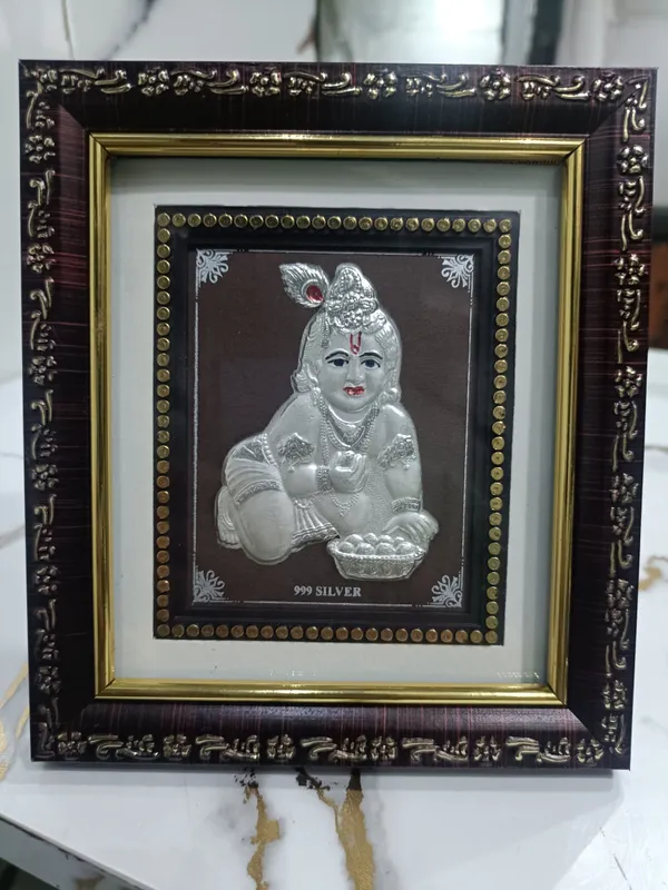 999_Silver_Bal_Krishna_Idol_Frame_-_Religious_Wall_Decor