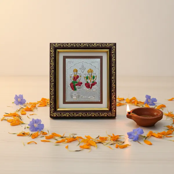 Laxmi_And_Ganesh_Wooden_Silver_Plated_Photo_Frame