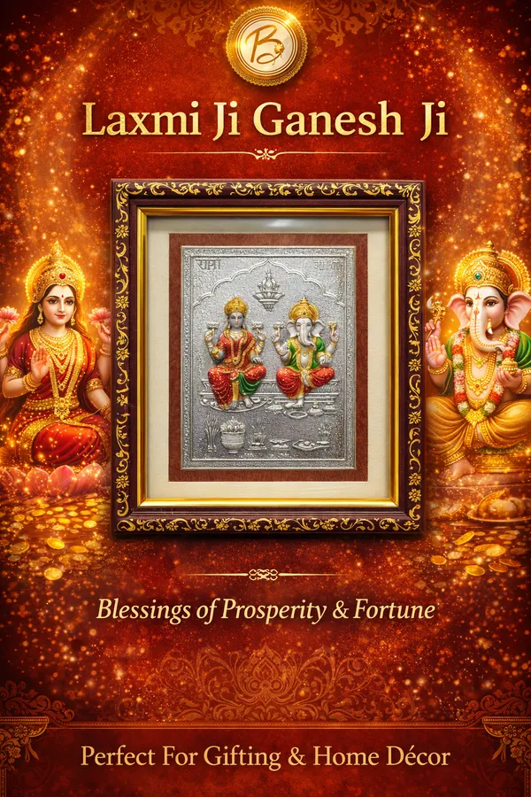Laxmi_And_Ganesh_Wooden_Silver_Plated_Photo_Frame