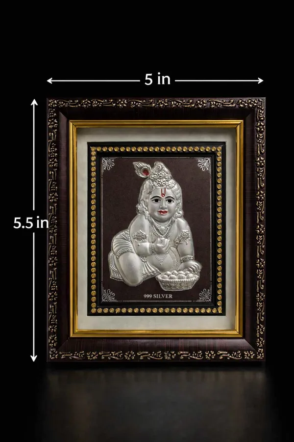999_Silver_Bal_Krishna_Idol_Frame_-_Religious_Wall_Decor