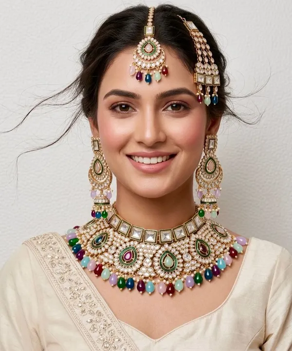 Multicolor_Brass_Necklace_Set_For_Women