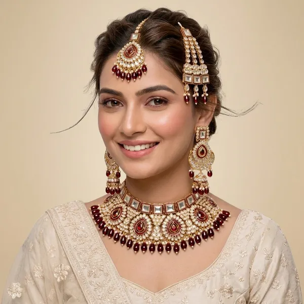 Gold_And_Maroon_Brass_Necklace_Set_For_Women