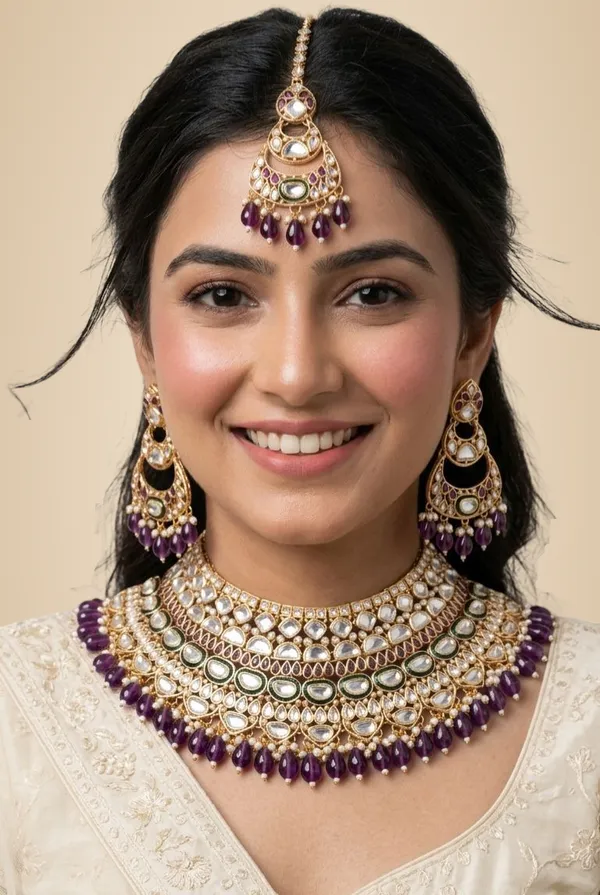Purple_Brass_Necklace_Set_For_Women