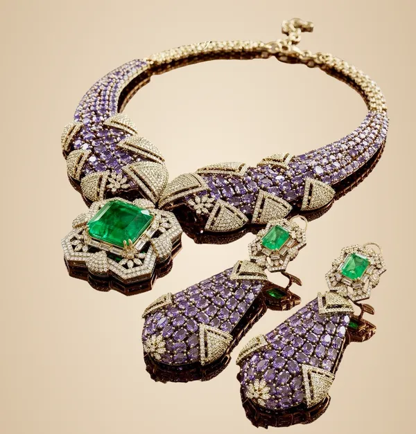 Purple_Brass_Necklace_Set_For_Women