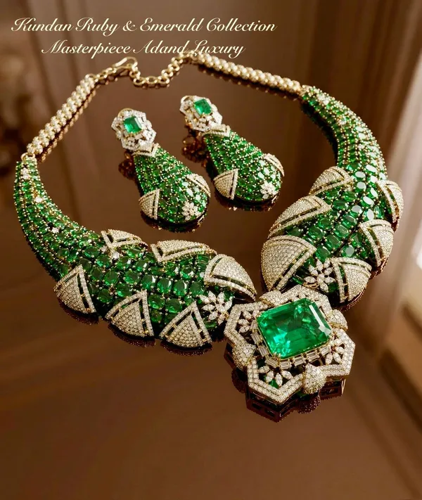 Green_Brass_Necklace_Set_For_Women