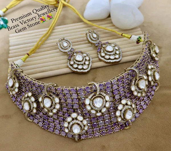 Purple_Brass_Necklace_Set_For_Women