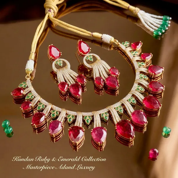 Red_Brass_Necklace_Set_For_Women
