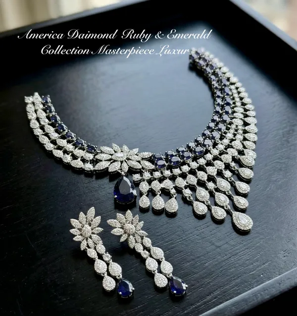 Deep_Blue_Brass_Necklace_Set_For_Women