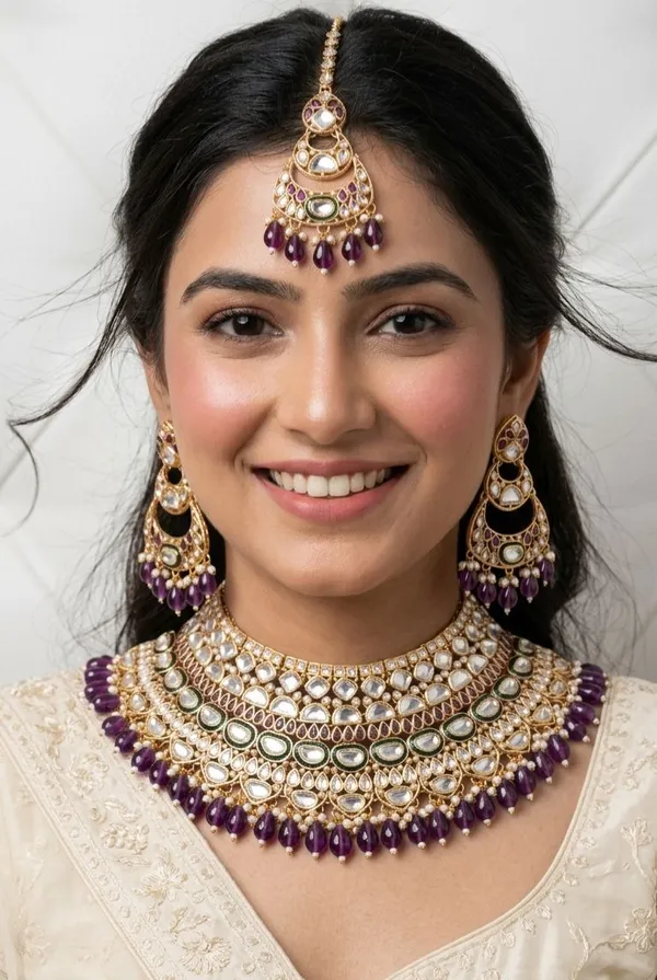 Purple_Brass_Necklace_Set_For_Women