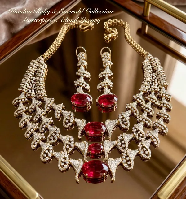 Ruby-Red_Brass_Necklace_Set_For_Women