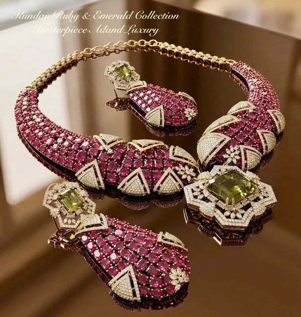 Pink_Brass_Necklace_Set_For_Women