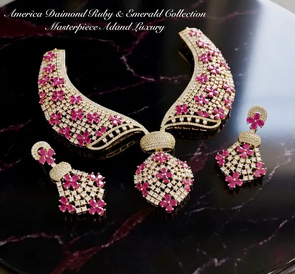 Pink_Brass_Necklace_Set_For_Women
