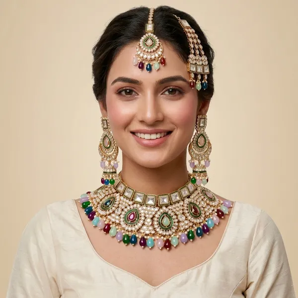 Multicolor_Brass_Necklace_Set_For_Women