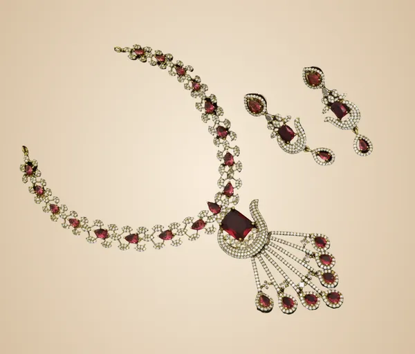 Red_Brass_Necklace_Set_For_Women