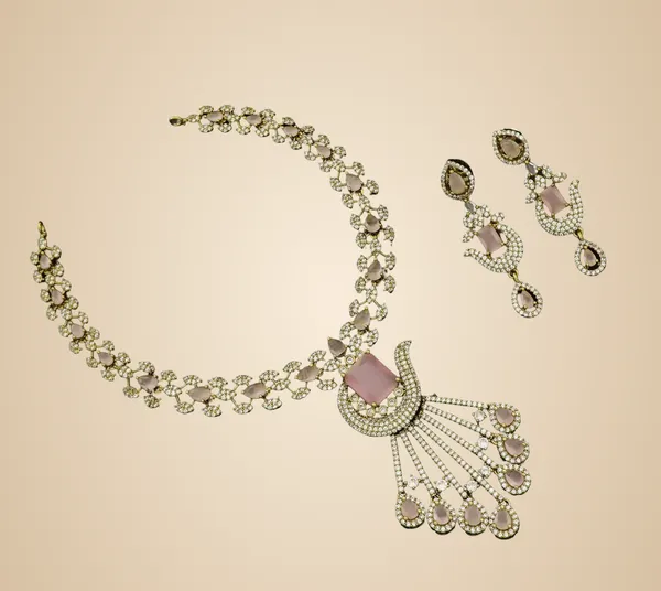 Pink_Brass_Necklace_Set_For_Women