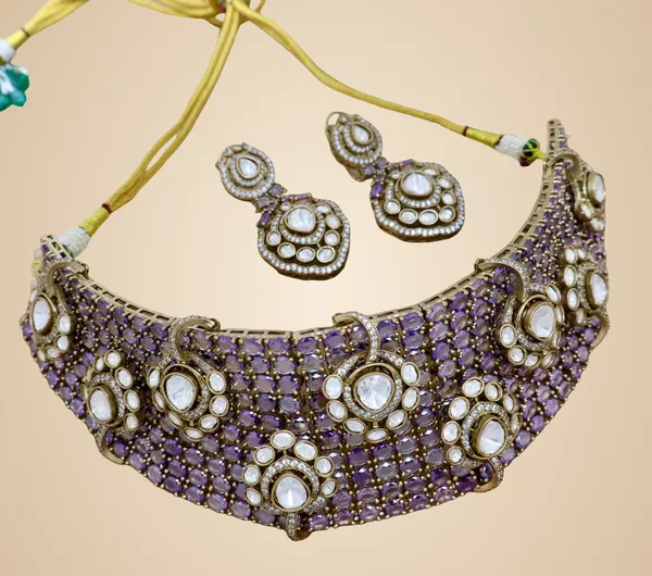 Purple_Brass_Necklace_Set_For_Women