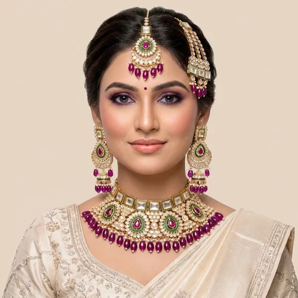 Purple_Brass_Necklace_Set_For_Women