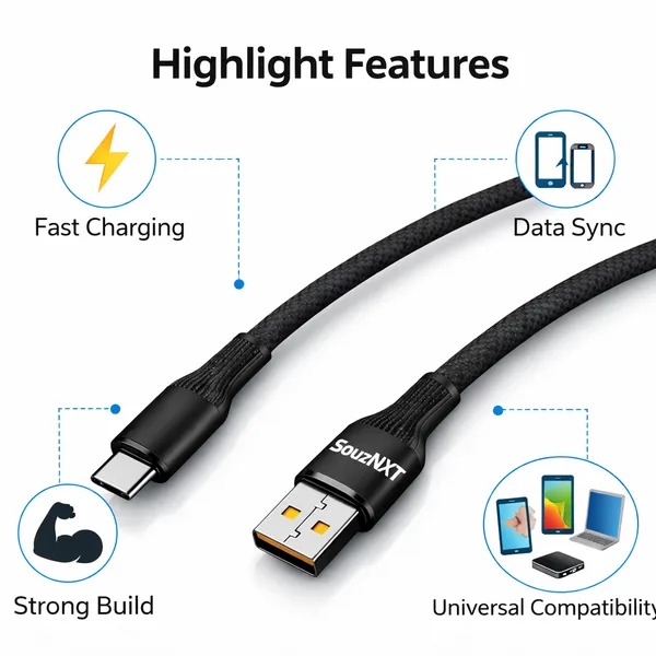 SouzNXT_120W_Fast_Charging_Usb-C_Cable_-_Braided_Data_Sync_Cable_With_Strong_Connectors