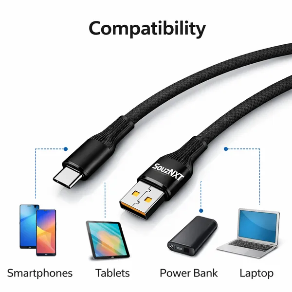 SouzNXT_120W_Fast_Charging_Usb-C_Cable_-_Braided_Data_Sync_Cable_With_Strong_Connectors