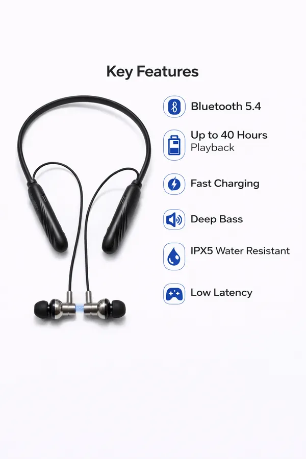 Bluetooth_Neckband_Wireless_Earphones_With_Magnetic_Earbuds_-_Black