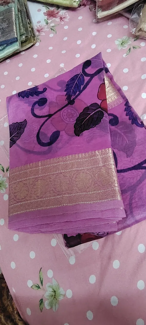 Purple_Pure_Organza_Silk_Floral_Printed_Saree_With_Banarasi_Border