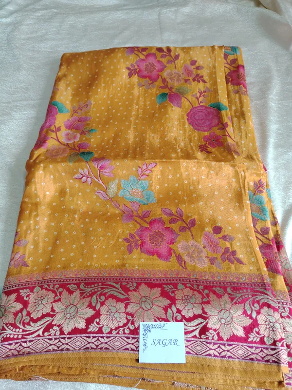 Mustard_Yellow_Silk_Saree_With_Floral_Embroidery_And_Red_Border
