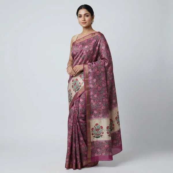 Chapa_Silk_Floral_Printed_Saree_With_Pink_Border