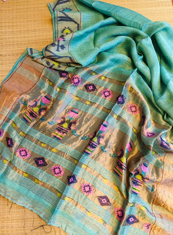 Handwoven_Jamdani_Pure_Linen_Silk_Saree
