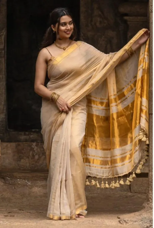 Traditional_Kerala_Kasavu_Tissue_Raga_Saree_With_Golden_Border