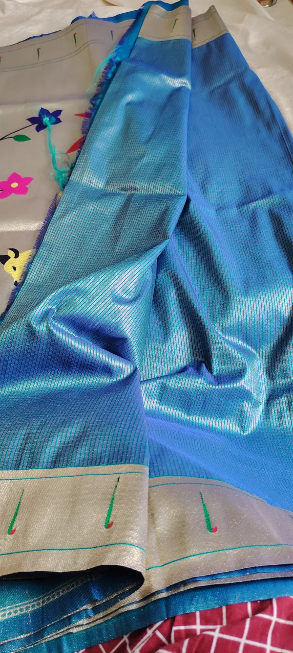 Blue_Silk_Saree_With_Paithani_Weaving