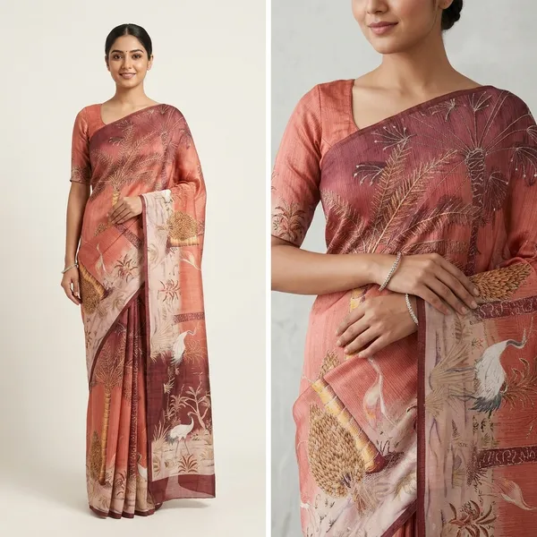 Printed_Silk_Tropical_Palm_Design_-_Maroon_And_Beige_Sunset_Theme