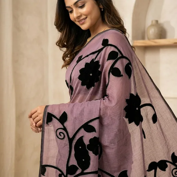 Elegant_Purple_Floral_Printed_Kota_Silk_Aari_Work