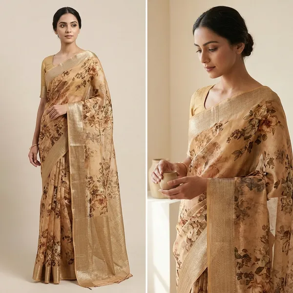 Pure_Organza_Silk_Benarasi_Border_Floral_Print_Saree