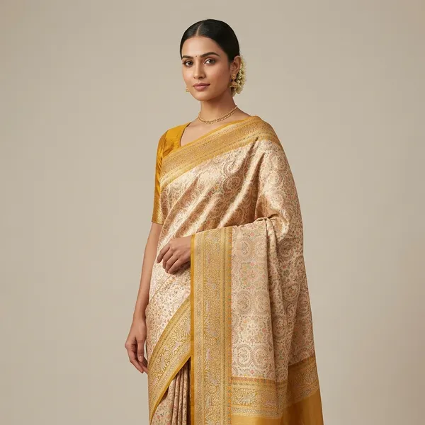 Traditional_Satin_Silk_Jamewari_Weaving_Saree_With_Golden_Border