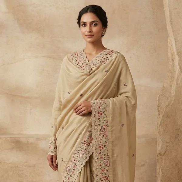 Elegant_Cream_Embroidered_Viscose_Tissue_Silkwith_Peeta_Work_Border