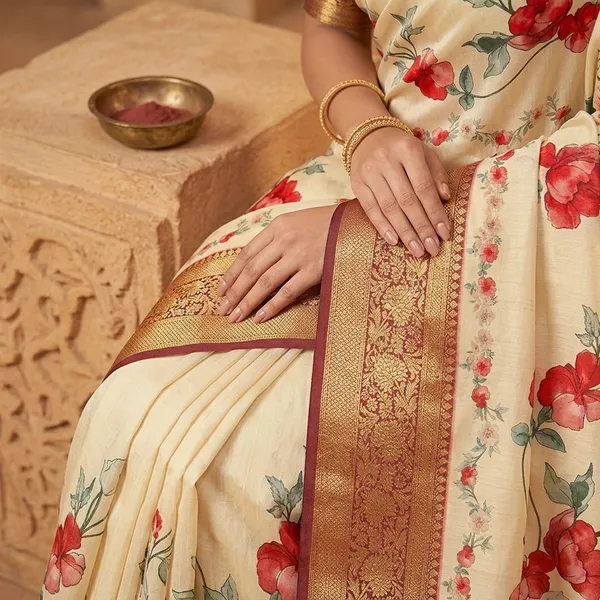 Pure_China_Silk_Banarasi_With_Contrast_Blouse