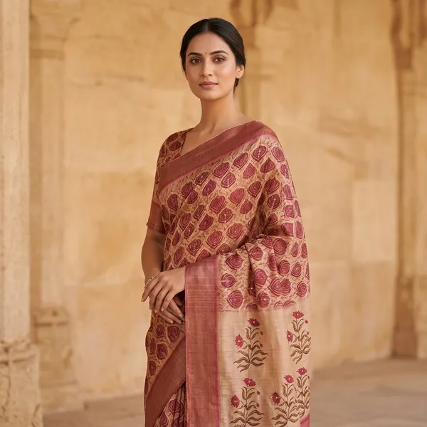 Chapa_Silk_Saree_With_Maroon_Block_Print