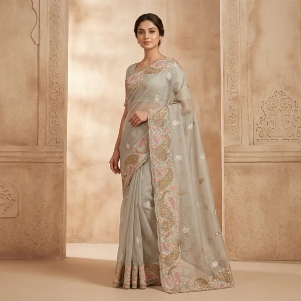 Elegant_Embroidered_Tissue_Net_Saree_With_Paisley_Motifs